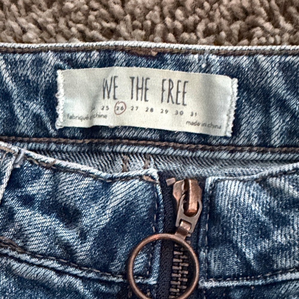 We The Free Blue Denim Mini Skirt with Frayed Hem - Size 26 - Picture 4 of 7